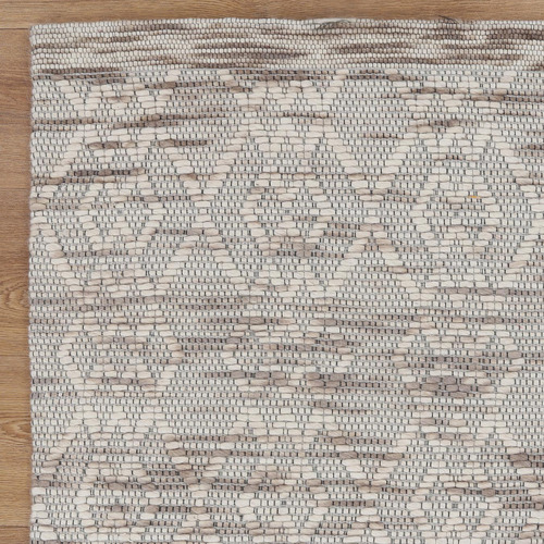 Beige Avoca Diamond Wool Rug