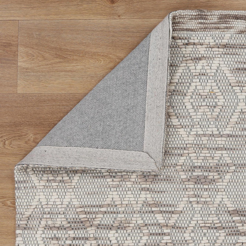 Beige Avoca Diamond Wool Rug