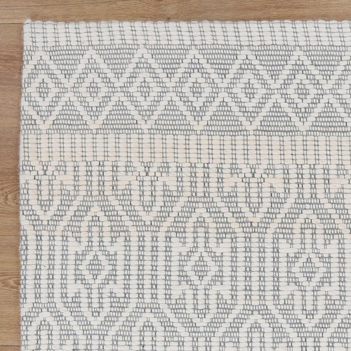 Grey Avoca Geometric Wool Rug