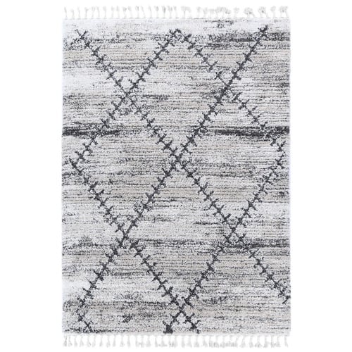 Beige Ana Shaggy Patchwork Rug