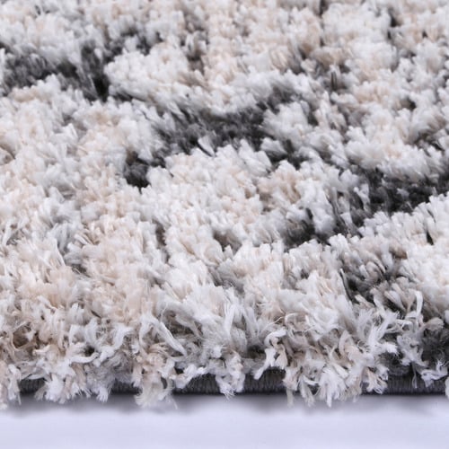 Beige Ana Shaggy Patchwork Rug