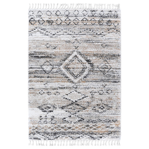 Beige Ana Shaggy Aztec Rug