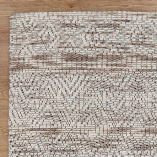 Beige Avoca Chevron Wool Rug