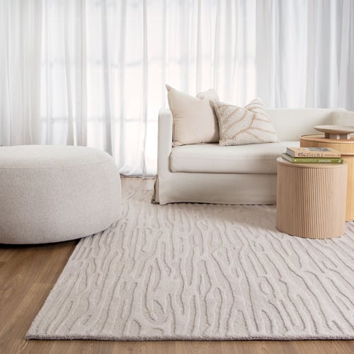 Beige Sandstorm Les Nomades Hand-Tufted Wool Rug