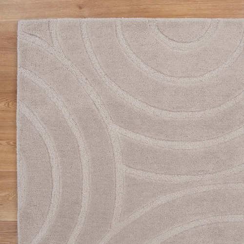 Beige Ellipse Les Nomades Hand-Tufted Wool Rug