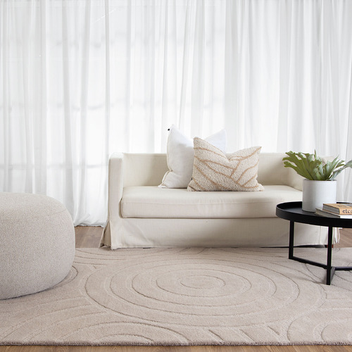 Beige Ellipse Les Nomades Hand-Tufted Wool Rug