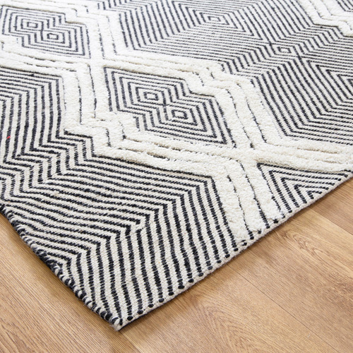 Ivory-Geometric-Flat-Weave-Wool-Blend-Runner
