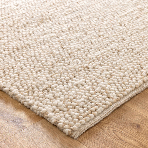 Cream Timothee Hand-Woven Wool-Blend Rug