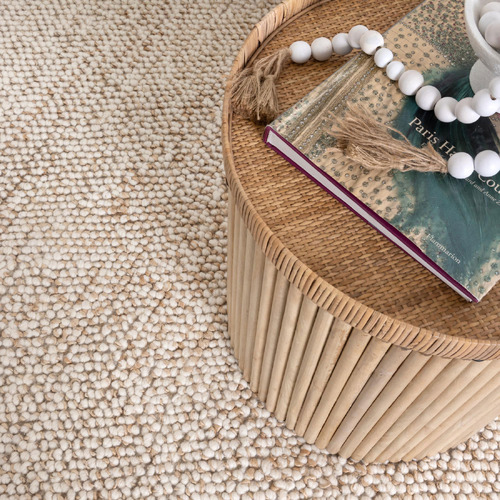 Cream Timothee Hand-Woven Wool-Blend Rug