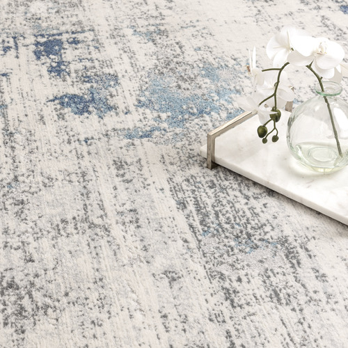 Blue Abstract Pierre Cardin Ocean Contemporary Rug