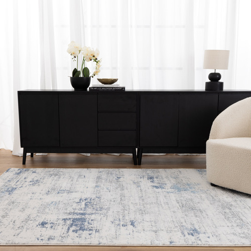 Blue Abstract Pierre Cardin Ocean Contemporary Rug