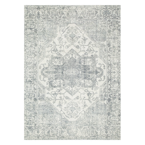Cream Blue Isabella Machine Washable Rug