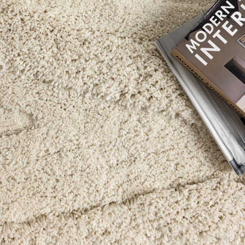 Ivory Courtney Hand-Woven Plush Shaggy Rug