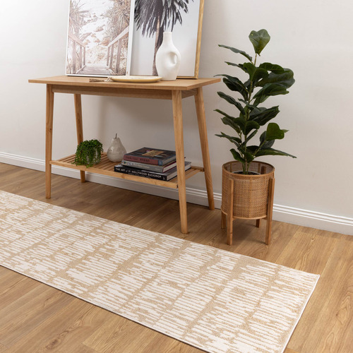 Beige Drustan Machine Washable Runner
