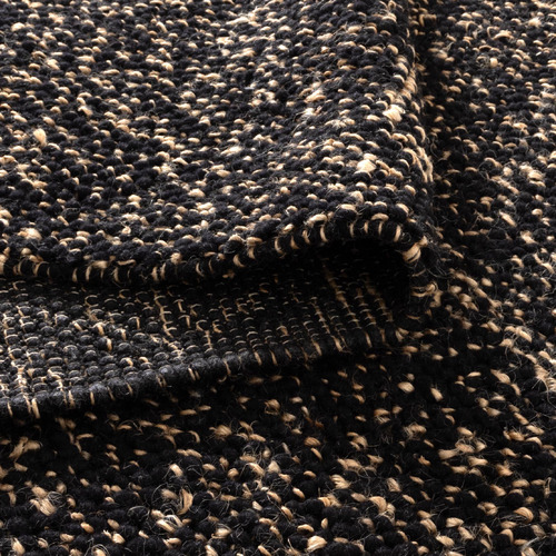 Black Timothee Hand-Loomed Wool-Blend Rug