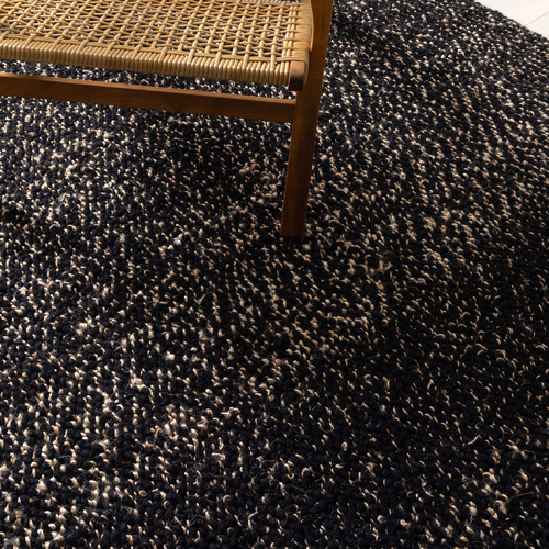Black Timothee Hand-Loomed Wool-Blend Rug