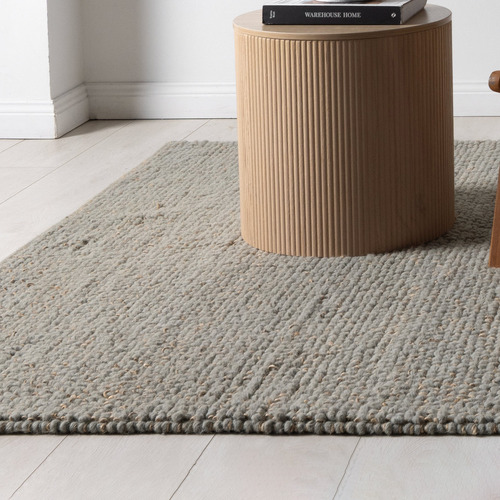 Duck Egg Blue Timothee Hand-Loomed Wool-Blend Rug