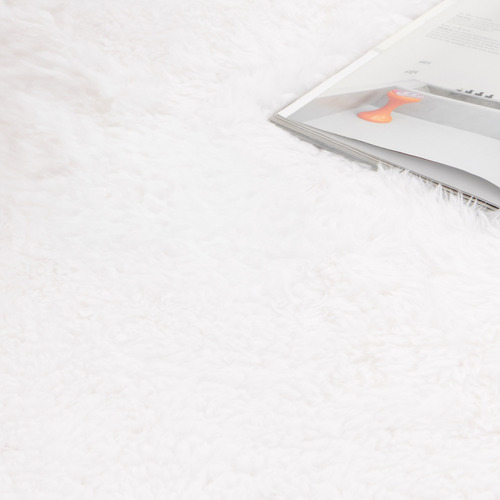 White Lewin Machine Washable Round Rug
