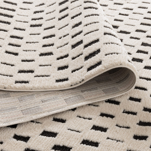 Black & Cream Bass Squares Rug