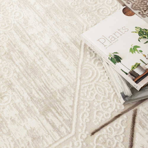 Cream Brown Lori Medallion Rug