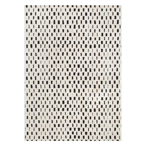 Black & Cream Bass Squares Rug