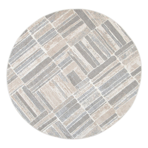 Natural Drustan Power-Loomed Round Rug