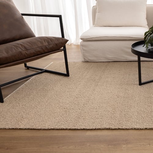 Beige Harmony Hand-Woven Boucle Wool Rug