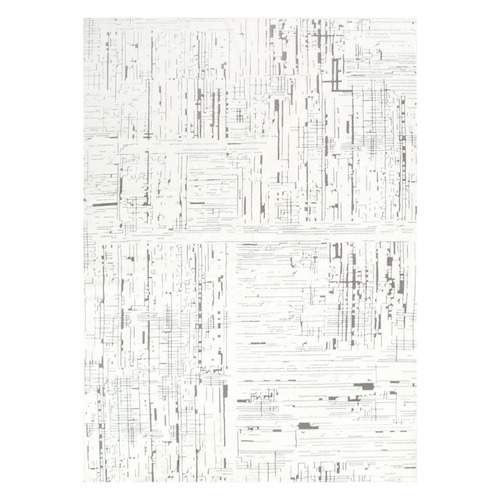 White & Grey Velour Machine Washable Rug