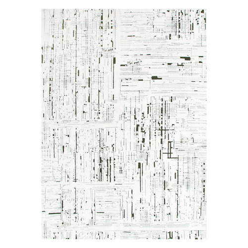 White & Green Velour Machine Washable Rug