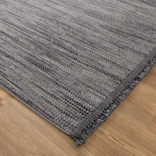 Charcoal Sarai Tasselled Rug