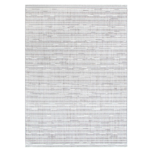 Silver & Ivory Sarai Tasselled Rug