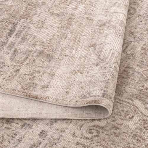 Beige & Blue Yza Power-Loomed Rug