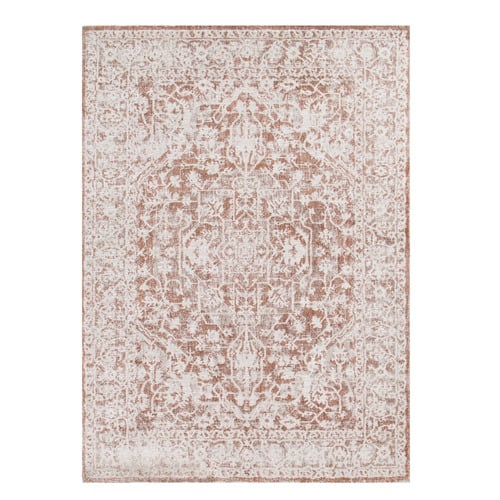Beige & Rust Omar Distressed Medallion Rug