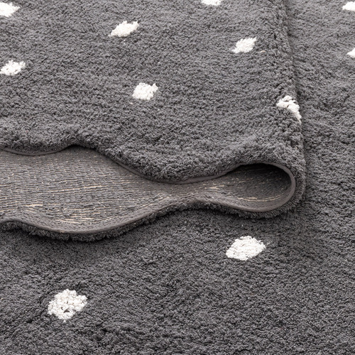 Grey Scalloped Mellow Round Rug