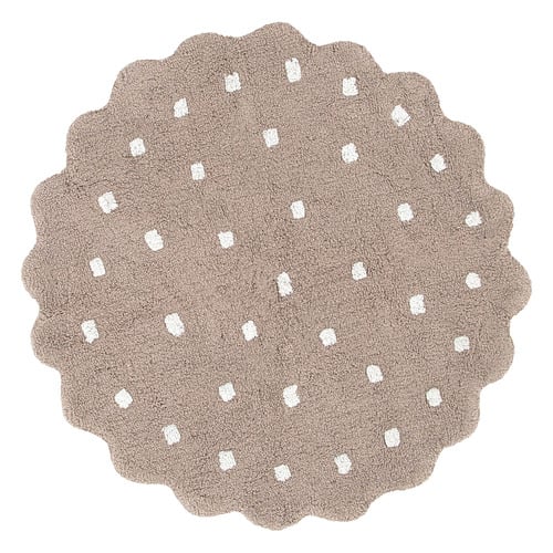 Beige Scalloped Mushroom Mellow Round Rug
