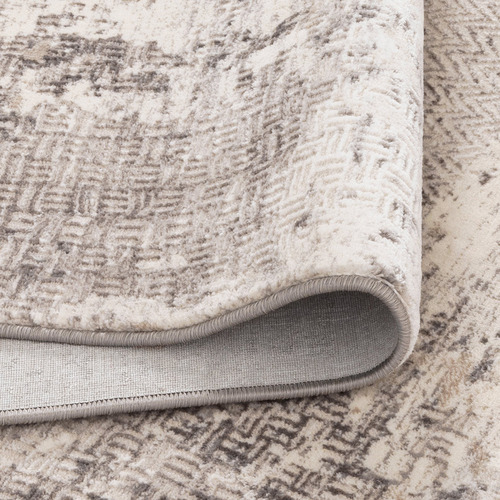 Beige Grey Distressed Border Atina Rug