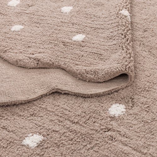 Beige Scalloped Mushroom Mellow Round Rug