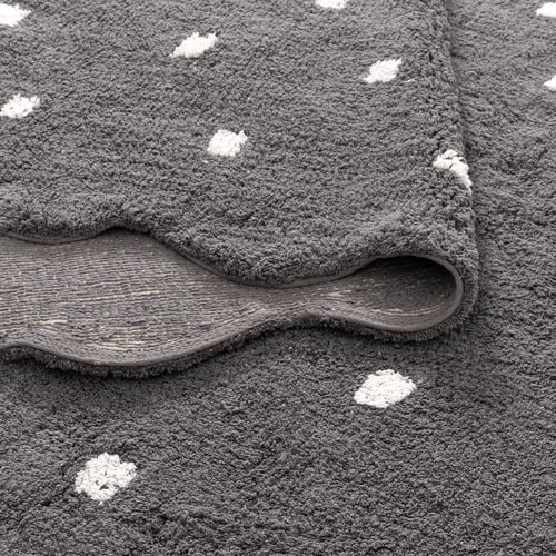 Grey Scalloped Mellow Rectangular Rug