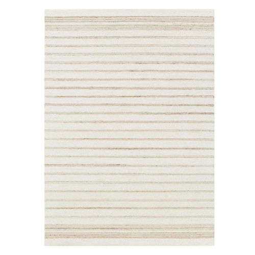 Ivory Beige Stripes Praia Hand-Tufted Wool Rug