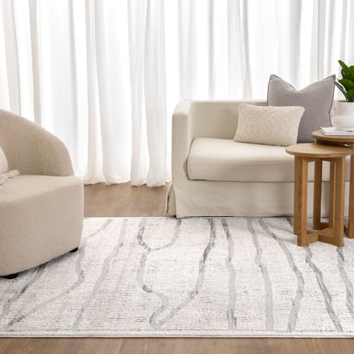 Silver Winona Abstract Lines Rug