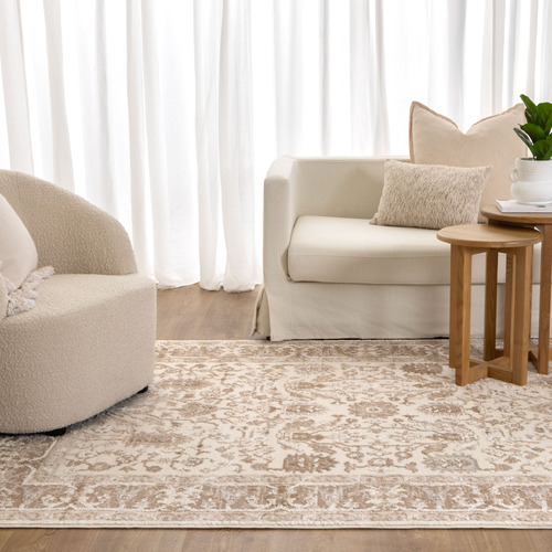 Beige Winona Oriental Border Rug