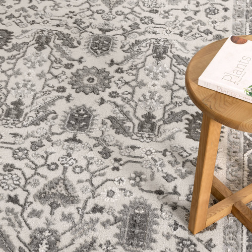 Grey Winona Oriental Border Rug