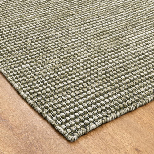 Forest Green Skandi Hand-Woven Wool Rug