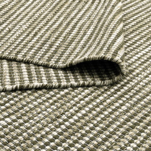 Forest Green Skandi Hand-Woven Wool Rug