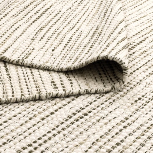 Ivory & Forest Green Skandi Hand-Woven Wool Rug