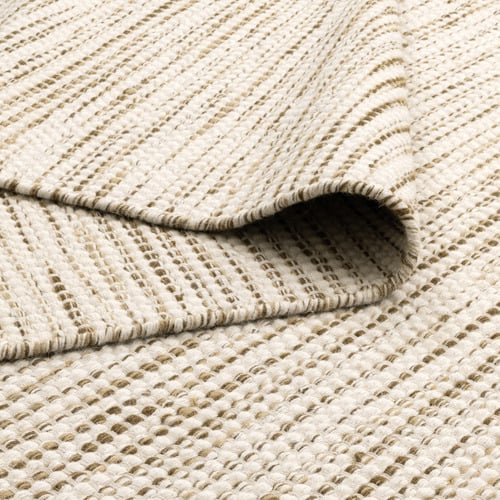 Ivory & Olive Green Skandi Hand-Woven Wool Rug