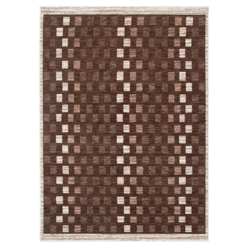 Brown & Beige Vernon Checkered Rug