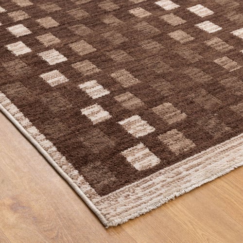 Brown & Beige Vernon Checkered Rug