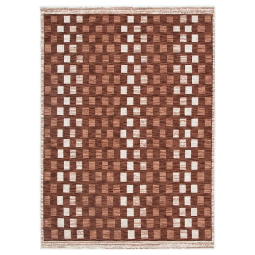 Rust & Ivory Vernon Checkered Rug