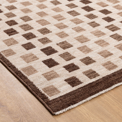 Ivory & Brown Vernon Checkered Rug